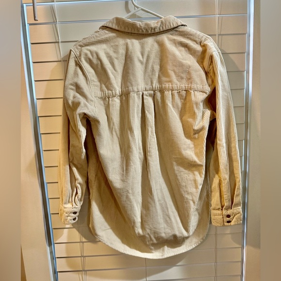 Corduroy ROXY Let It Go Button Up Shirt Pockets Women’s Small Cream Ivory - Picture 6 of 9